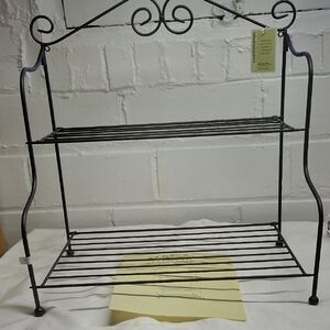 At Home America Bakers Rack with Wine Glass Holder